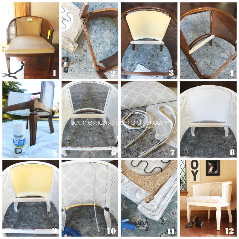 Vintage Cane Club Chair Makeover
