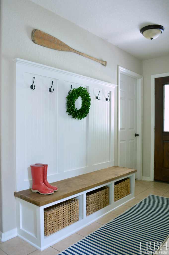 DIY Entryway Mudroom Reveal from Little Red Brick House