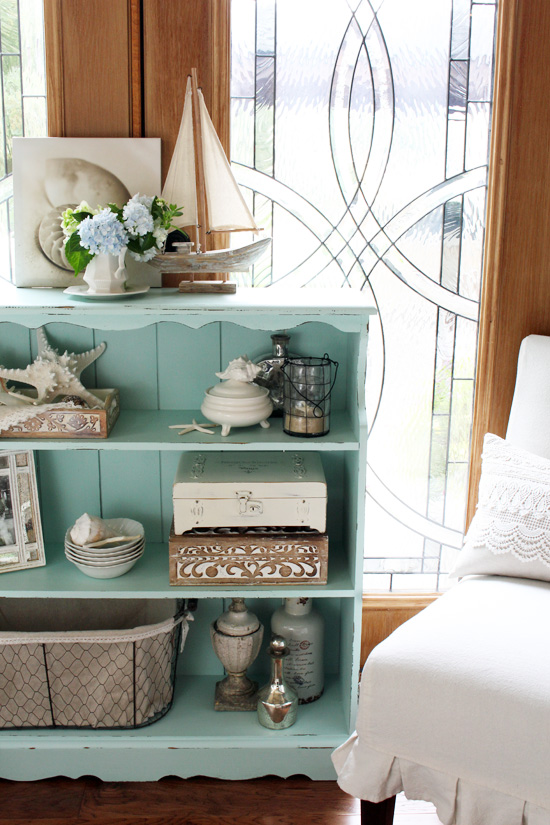 This sad little bookcase I found at the thrift store is now a coastal cottage charmer! Confessions of a Serial Do-it-Yourselfer