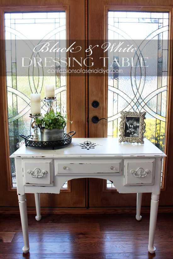 Black and White Shabby Dressing Table /Confessions of a Serial Do-it-Yourselfer