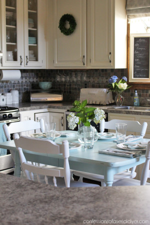 How to Paint a Laminate Kitchen Table | Confessions of a Serial Do-it ...