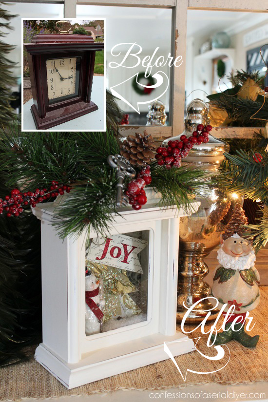 Turn a thrift store clock into pretty Christmas decor! Confessions of a Serial Do-it-Yourselfer