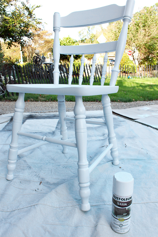 Rustoleum spray paint was perfect for these chairs.