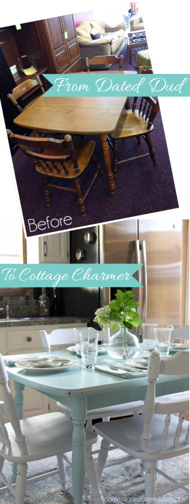 How to Paint a Laminate Kitchen Table | Confessions of a Serial Do-it ...