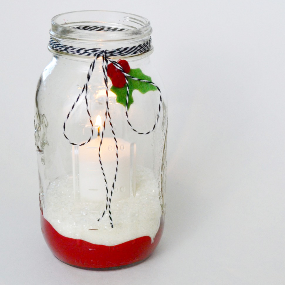 Winter Wonderland Mason Jar Candle Holder by The House Down the Lane.