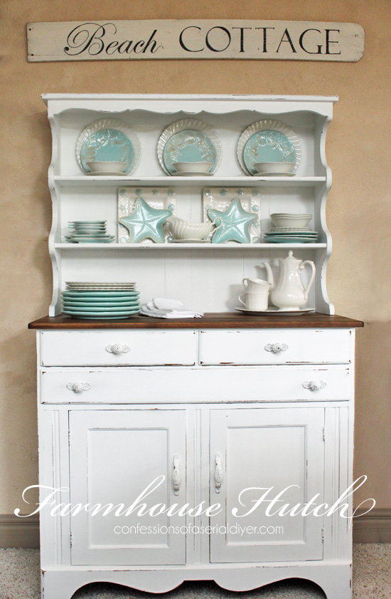 Farmhouse Hutch Makeover from Confessions of a Serial Do-it-Yourselfer