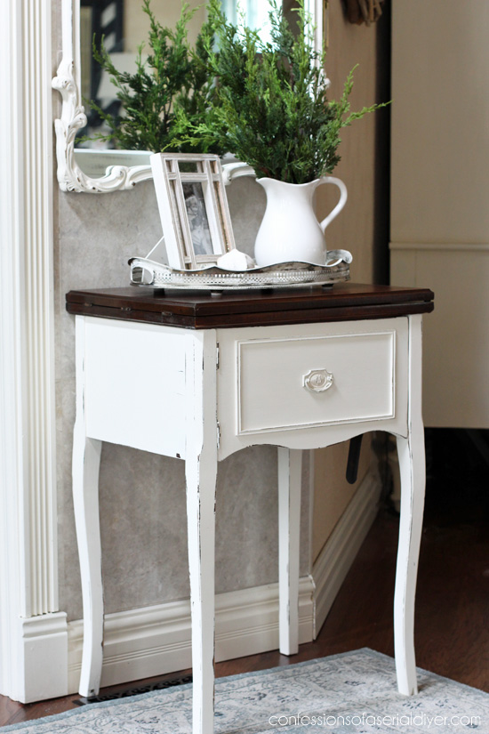 Sewing machine table made over from Confessions of a Serial Do-it-Yourselfer