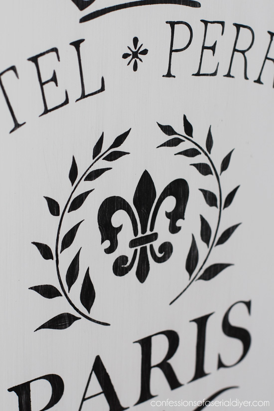 Combine more than one stencil to get look you want. Love this fleur de lis stencil!