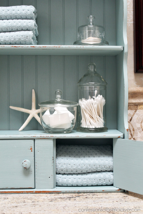 Turn a frumpy dated cabinet into a coastal cutie!