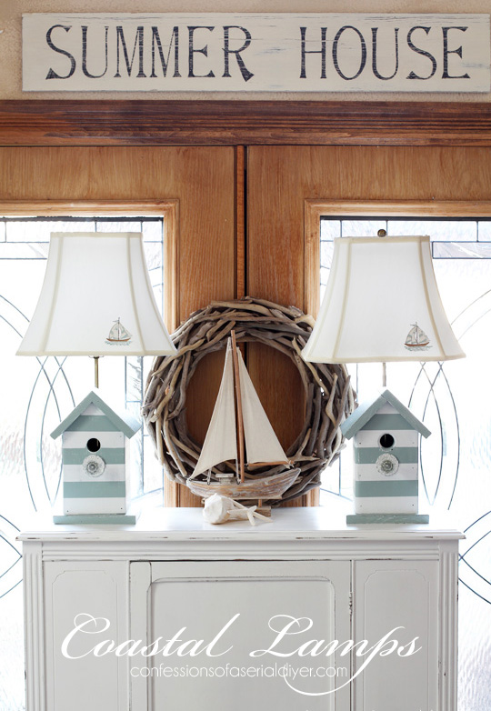 Coastal Inspired Bird House Lamps from Confessions of a Serial Do-it-Yourselfer
