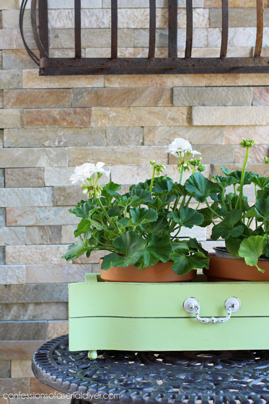 Here's how you can easily turn an old drawer front into a fun planter from Confessions of a Serial Do-it-Yourselfer