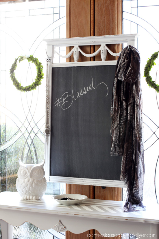 Replace a scratched mirror with chalkboard from Confessions of a Serial Do-it-Yourselfer