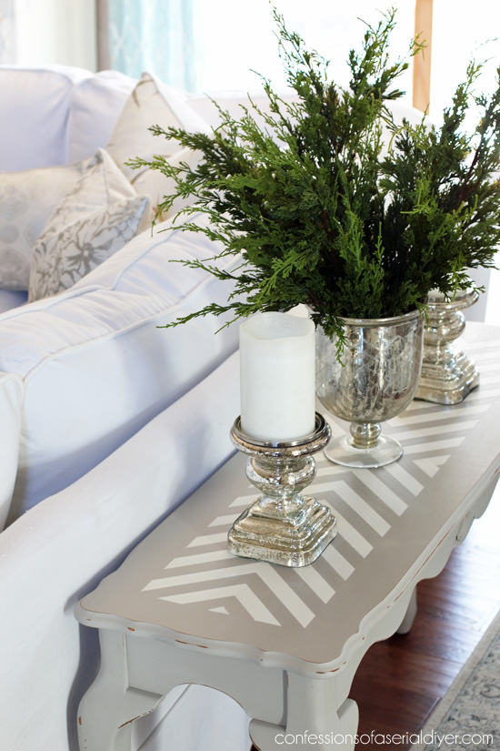 Give a plain table a cool update with pattern! Confessions of a Serial Do-it-Yourselfer