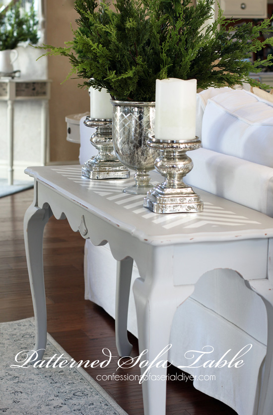 Give a plain table a cool update with pattern! Confessions of a Serial Do-it-Yourselfer