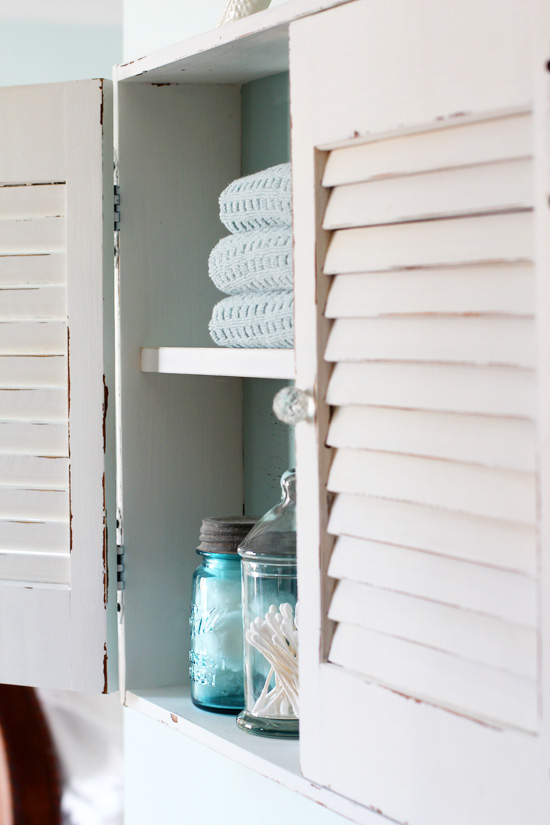 Thrift Store Shutter Cabinet gets a makeover from Confessions of a Serial Do-it-Yourselfer