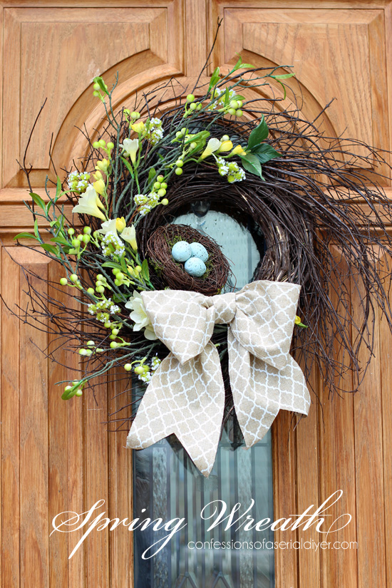 Spring bird nest wreath from Confessions of a Serial Do-it-Yourselfer