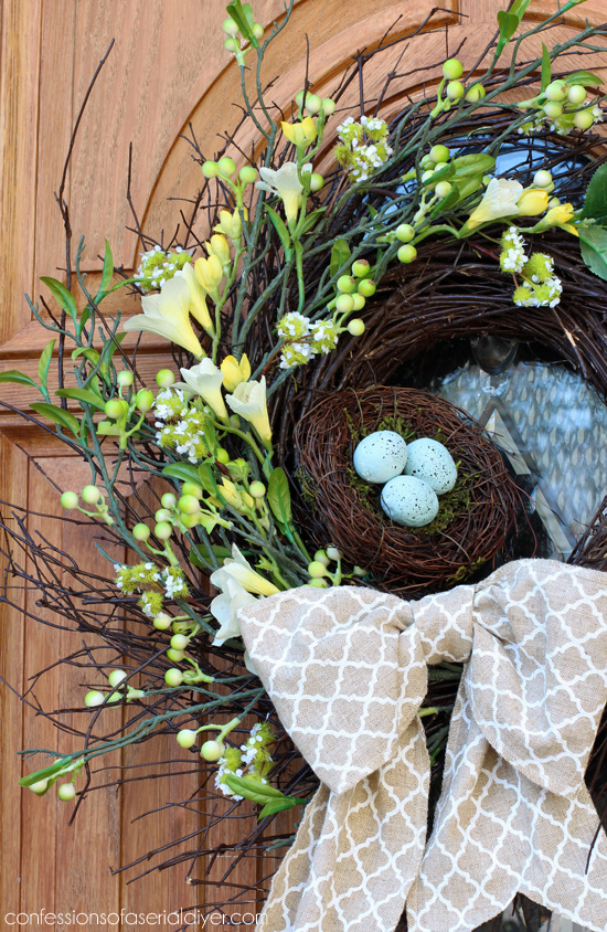 Spring bird nest wreath from Confessions of a Serial Do-it-Yourselfer