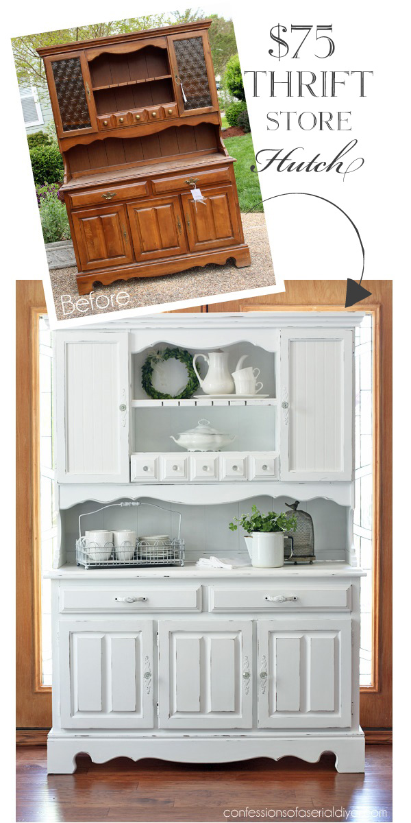 Dated Thrift Store Hutch Makeover from Confessions of a Serial Do-it-Yourselfer