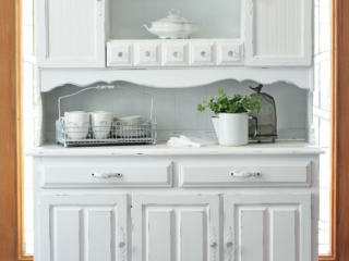 white painted hutch