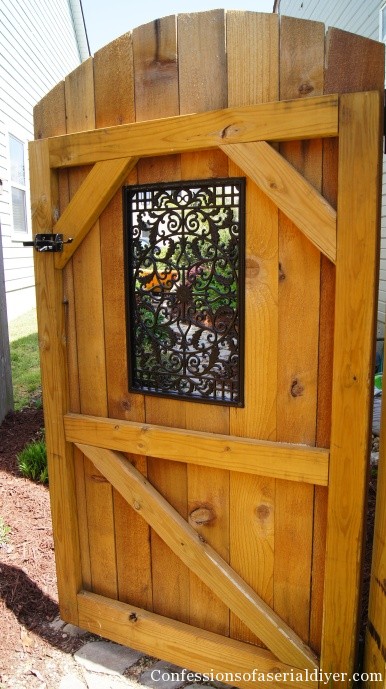 Gate with window built by Confessions of a Serial Do-it-Yourselfer
