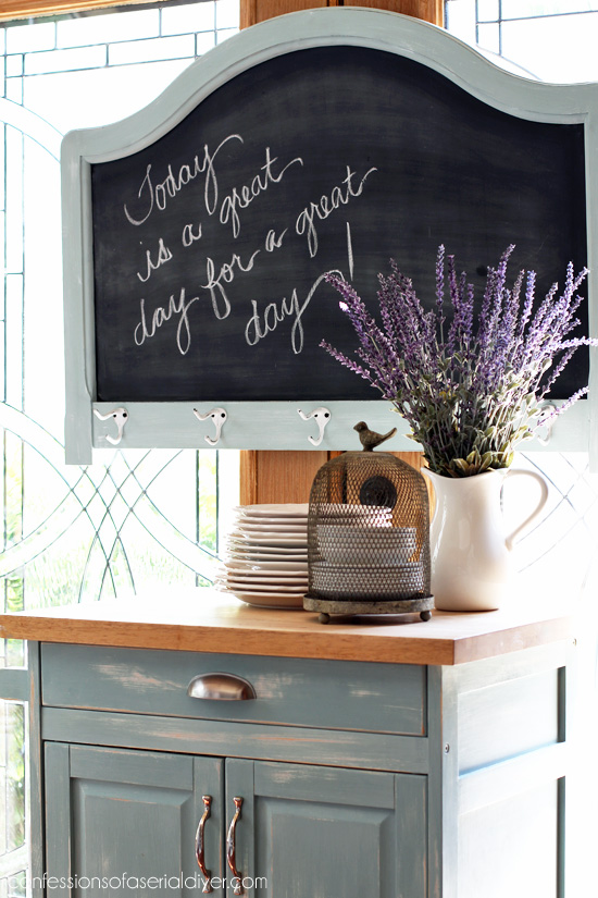 Turn an old headboard into a chalkboard. Confessions of a Serial Do-it-Yourselfer
