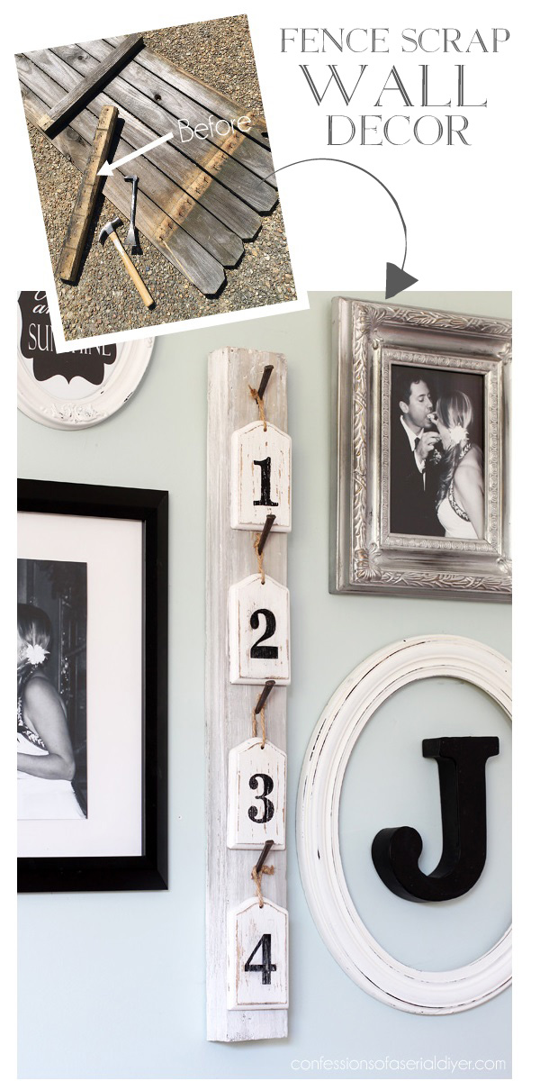 Take a Number... fun wall decor created from old picket fence parts from Confessions of a Serial Do-it-Yourselfer