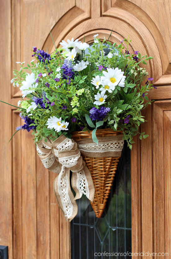 Wildflower Door Basket perfect for Summer from Confessions of a Serial Do-it-Yourselfer