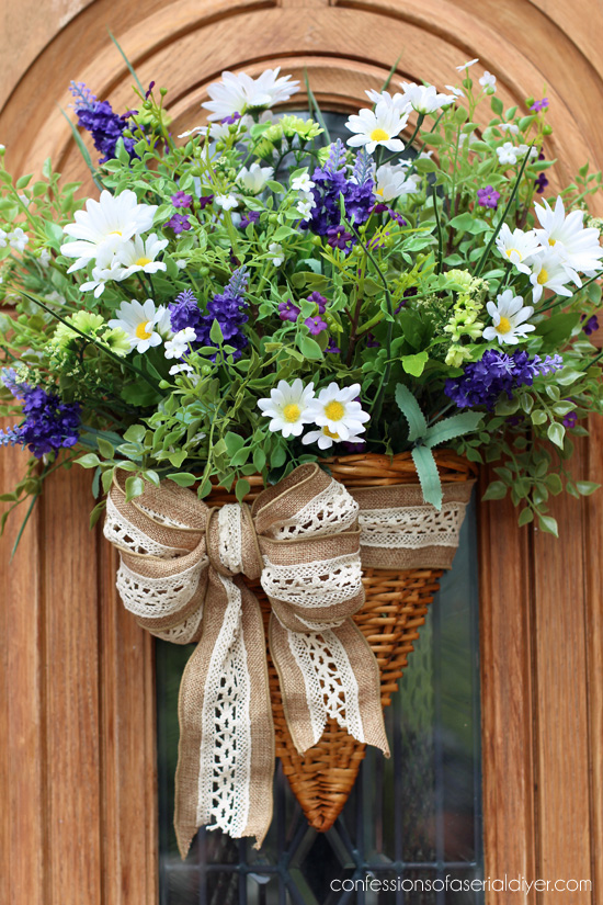 Wildflower Door Basket perfect for Summer from Confessions of a Serial Do-it-Yourselfer