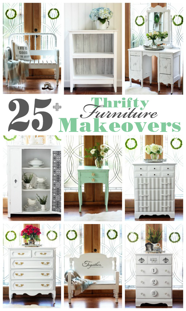 25+Thrift store, yard sale, estate sale furniture makeovers from confessionsofaserialdiyer.com
