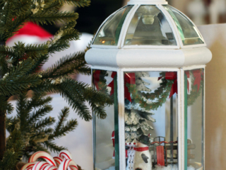 Light Fixture Turned Holiday Display