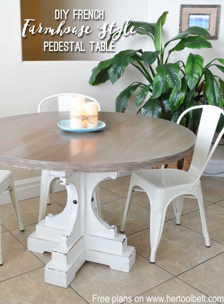 Farmhouse Style Round Pedestal Table from Her Tool Belt