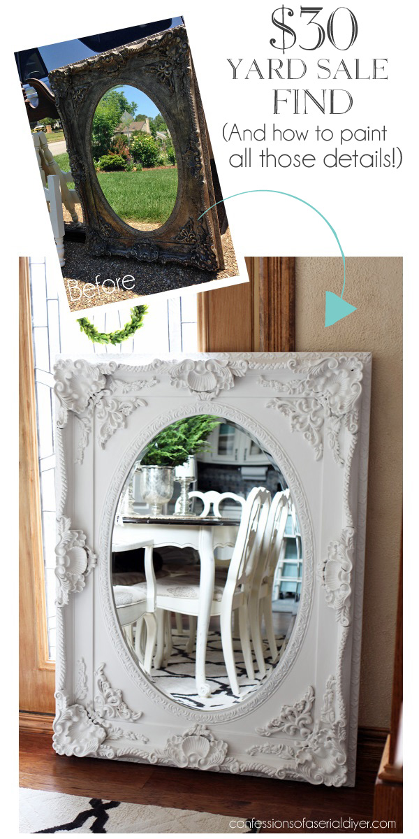 Ornate Mirror Painted with Fusion Mineral Paint in Casement from confessionsofaserialdiyer.com