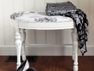 Oval vanity stool makeover