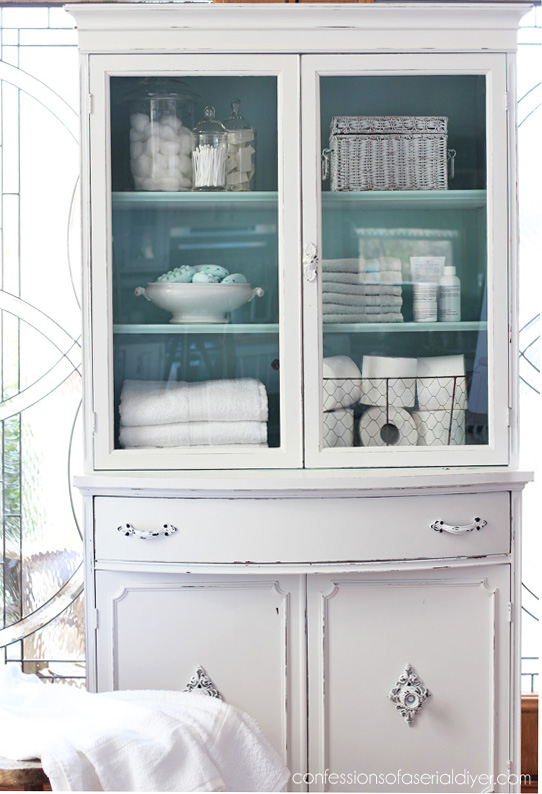China Cabinet Update in A Bit of Sugar by Behr from confessionsofaserialDIYer.com