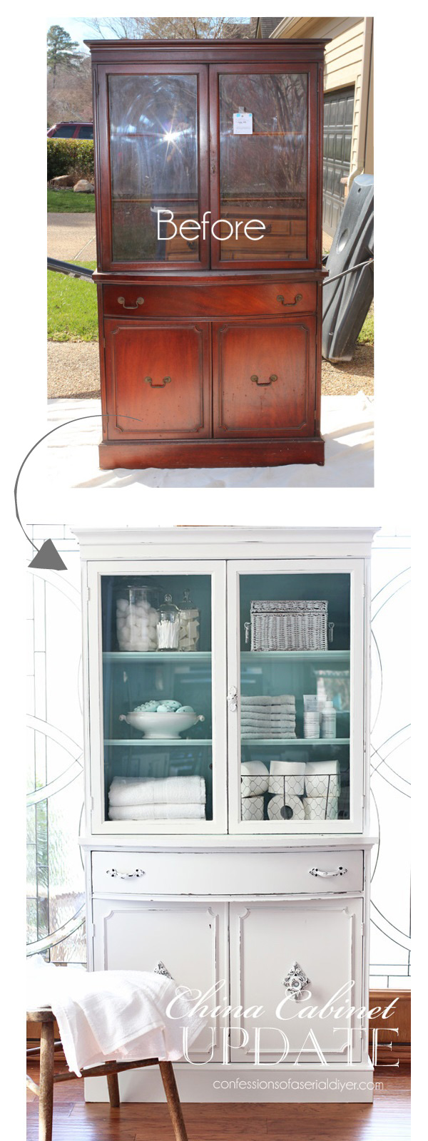 China Cabinet Update in Bit of Sugar by Behr from confessionsofaserialDIYer.com