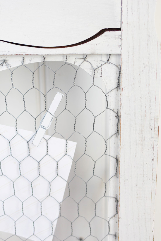 Secure chicken wire to your frame with a staple gun.