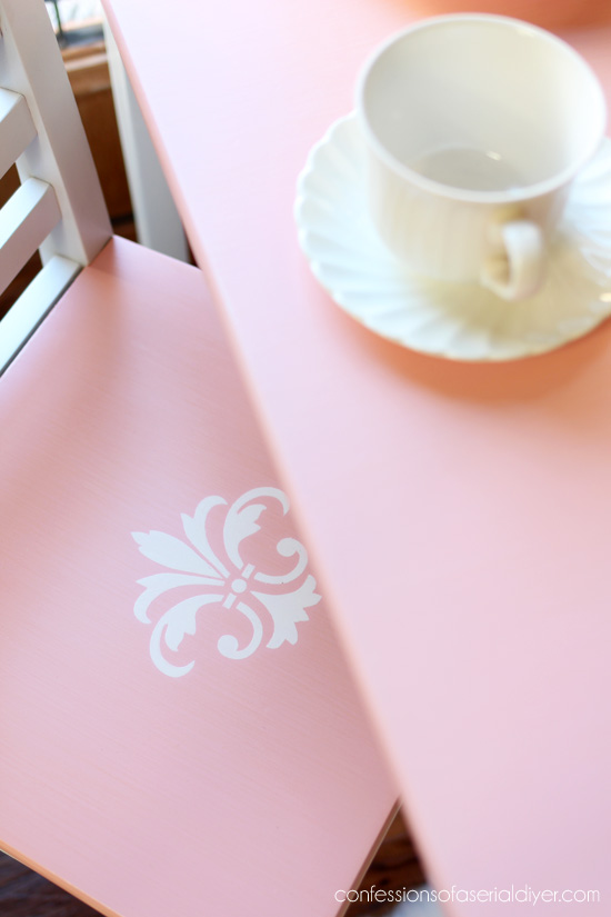 Add a sweet stencil to add personality to a painted piece.