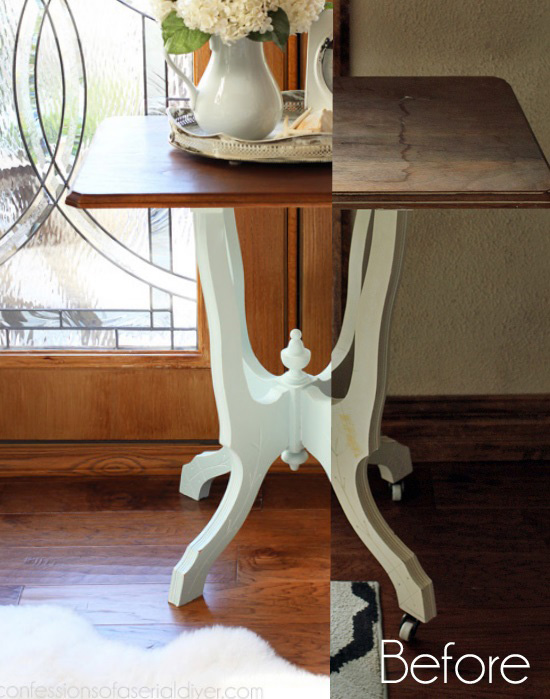 Antique side table updated from confessionsofaserialdiyer.com