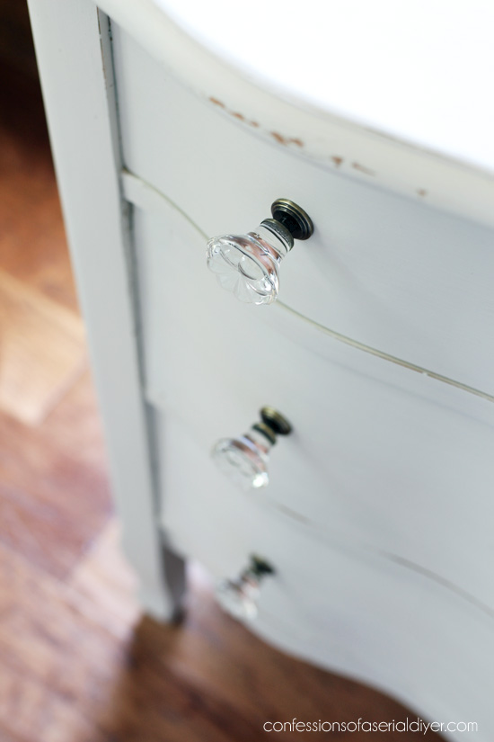 Serpentine Dresser Makeover with Fusion Mineral Paint in Champlain from confessionsofaserialdiyer.com