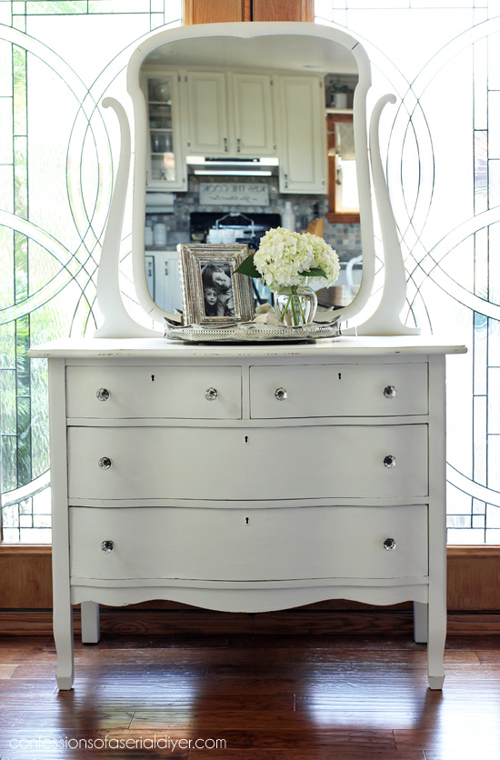Serpentine Dresser Makeover with Fusion Mineral Paint in Champlain from confessionsofaserialdiyer.com