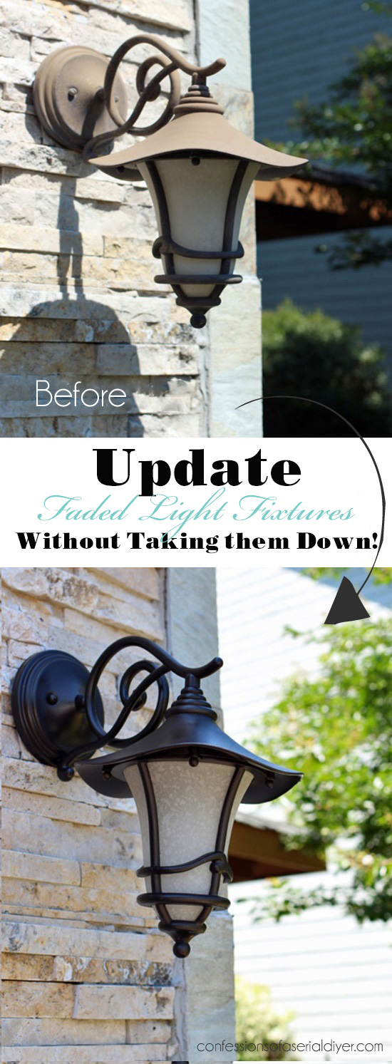 How to update those old faded light fixtures without even taking them down!
