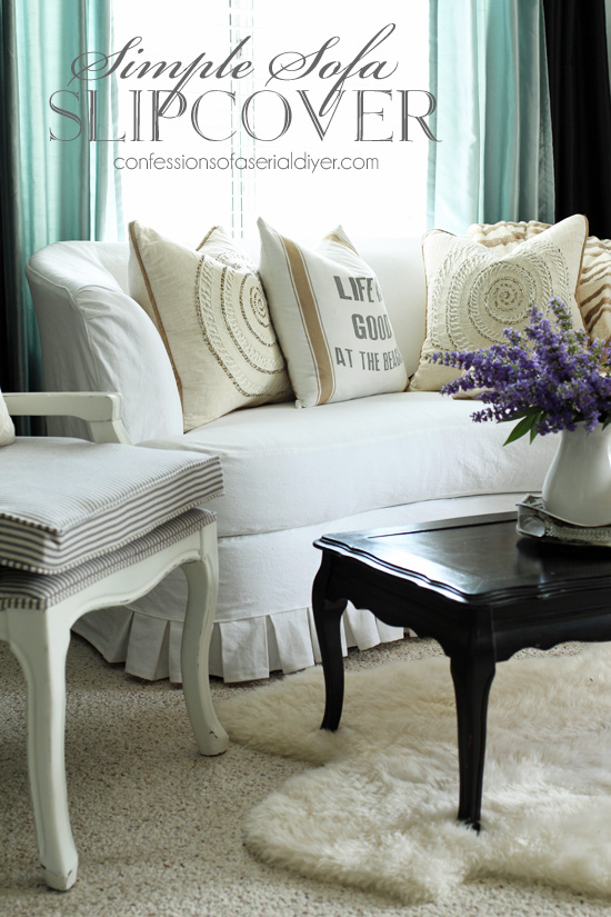 Simple Sofa Slipcover from confessionsofaserialdiyer.com