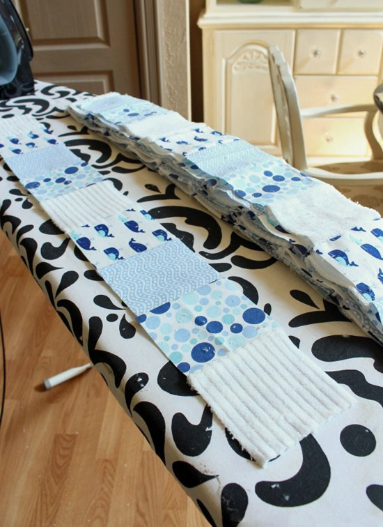 Make a baby quilt from a pack of already-coordinated receiving blankets! 