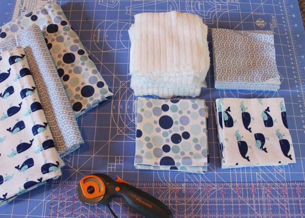 Make a baby quilt from a pack of already-coordinated receiving blankets! 