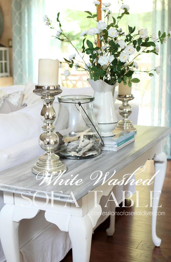 How to white wash a table from confessionsofaserialdiyer.com