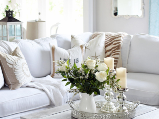 White washed wood plank coffee table from confessionsofaserialdiyer.com