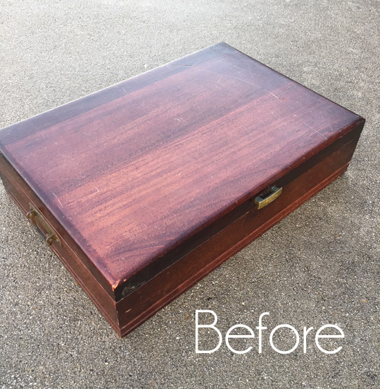 Wooden Silverware Box Makeover - My Repurposed Life®
