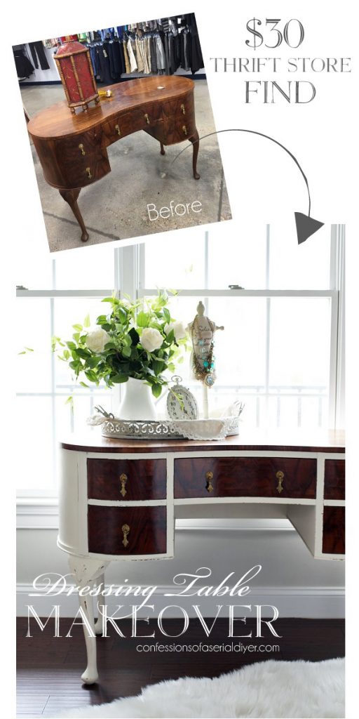 $30 Thrift Store Dressing Table Makeover | Confessions of a Serial Do ...