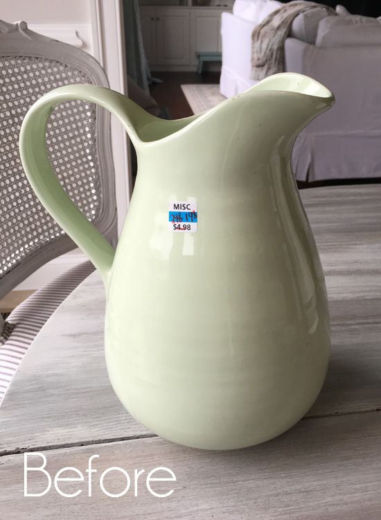 Easy Pitcher Update and Spring in the Dining Room