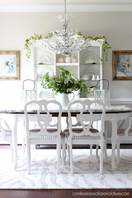 Spring dining room from confessionsofaserialdiyer.com